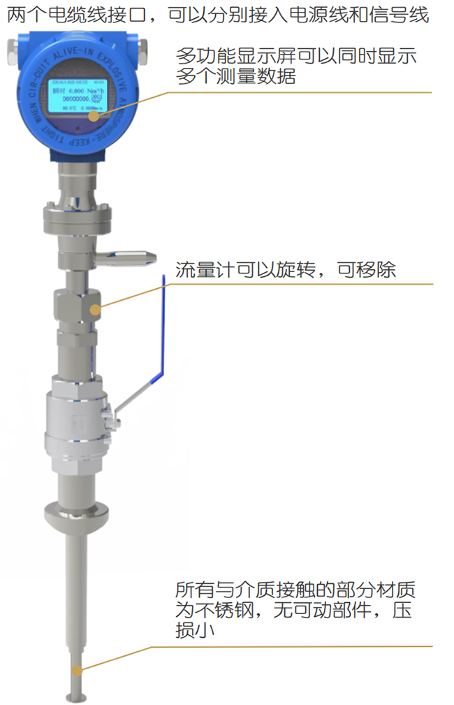DN100熱式氣體質量流量計結構圖